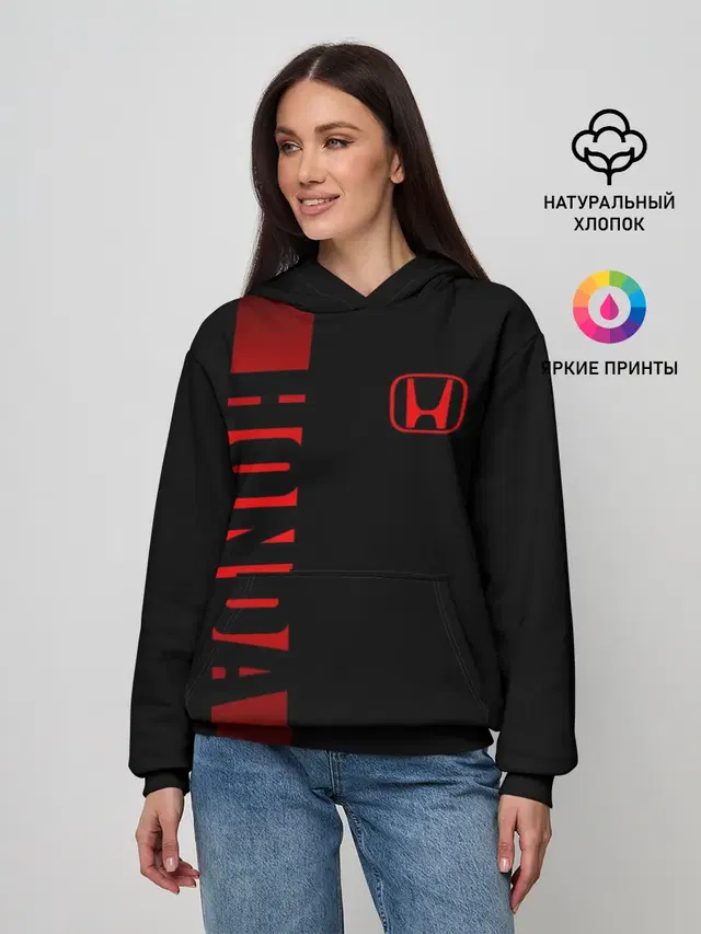 Женское худи с принтом «Honda logo — HONDA SPORT»