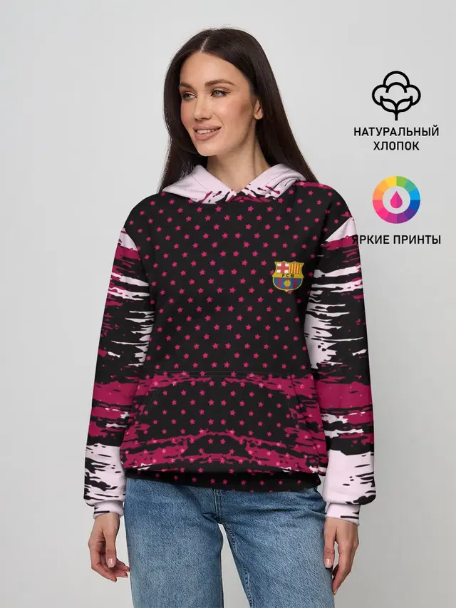 Женское худи с принтом «Барселона — Barcelona abstract collection»
