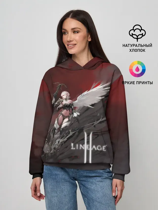 Женское худи с принтом «LineAge II — Angel»