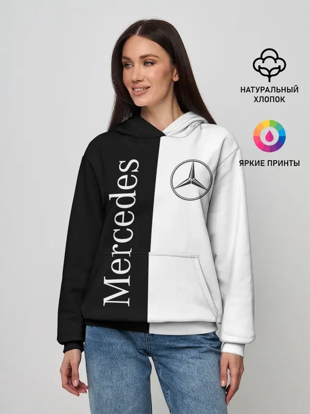 Женское худи с принтом «Merсedes — Mercedes»