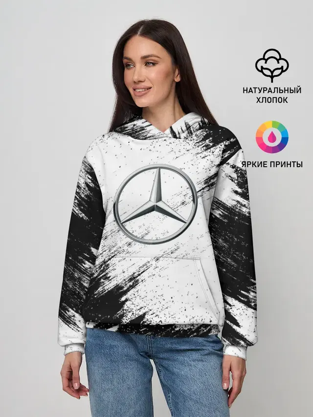 Женское худи с принтом «Merсedes — Mercedes»