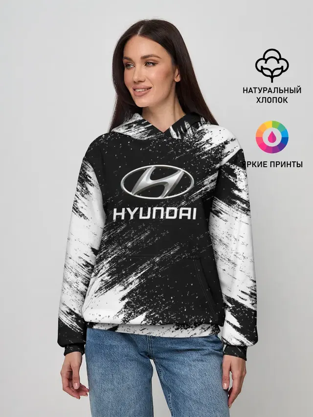 Женское худи с принтом «Hyundai»