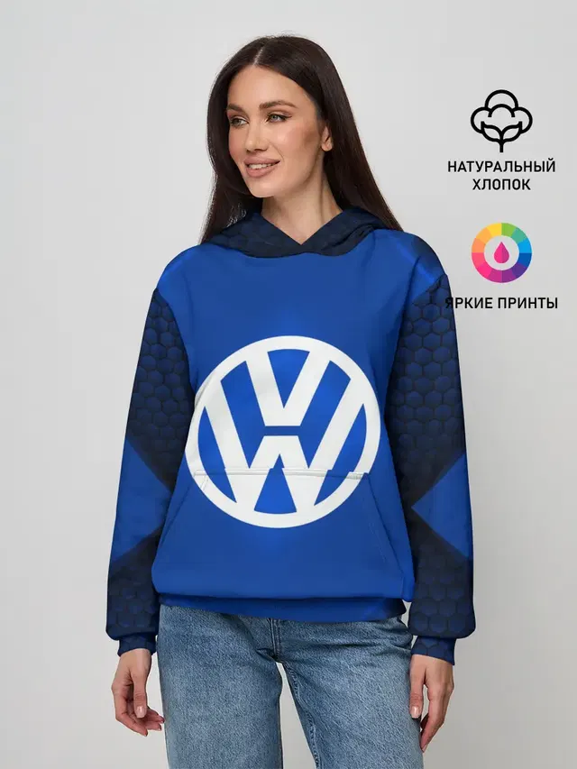 Женское худи с принтом «Volkswagen — Volkswagen SPORT»