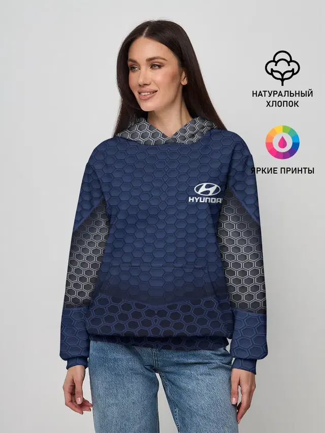 Женское худи с принтом «Hyundai SPORT MOTORS»