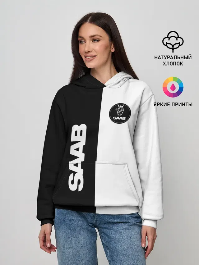 Женское худи с принтом «Saab»