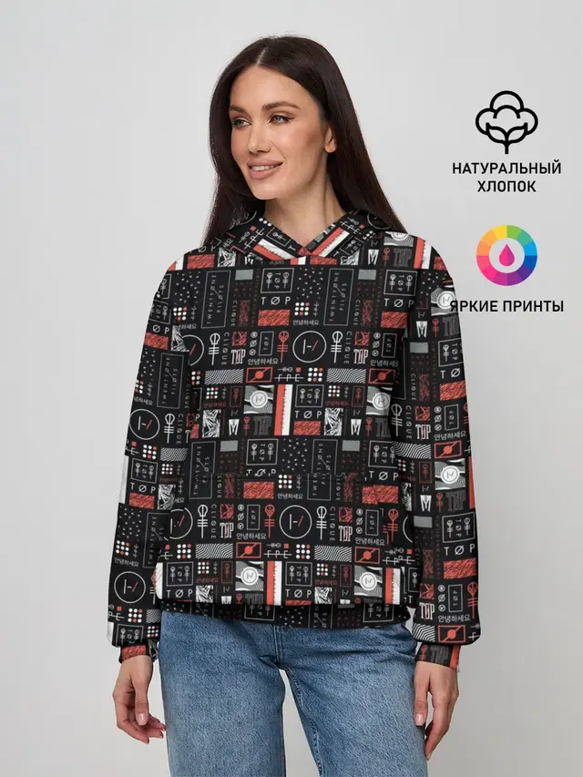 Женское худи с принтом «Twenty One Pilots»