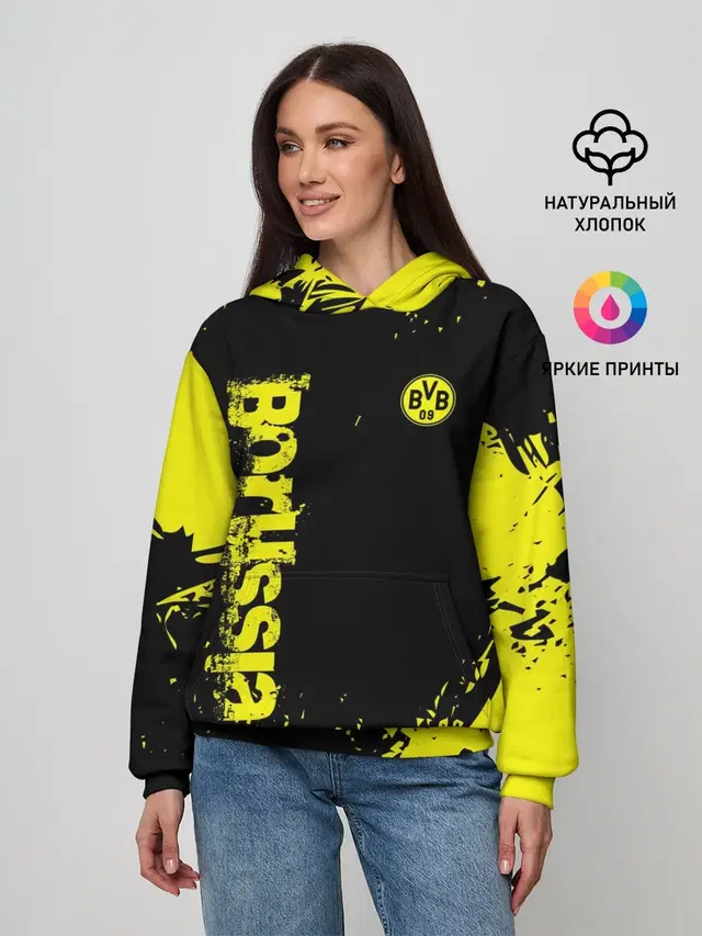 Женское худи с принтом «BVB — BORUSSIA SPORT»