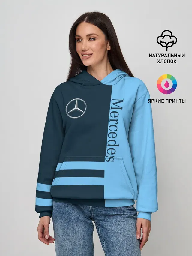 Женское худи с принтом «Merсedes — Mercedes»