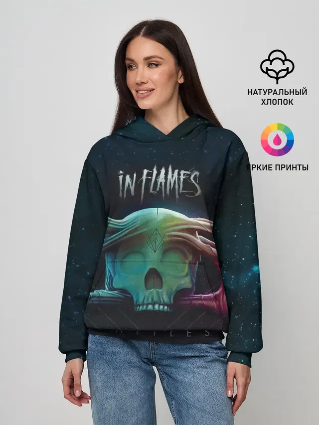 Женское худи с принтом «In Flames — Battles»