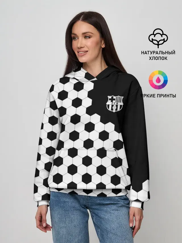 Женское худи с принтом «Барселона — FC Barcelona»