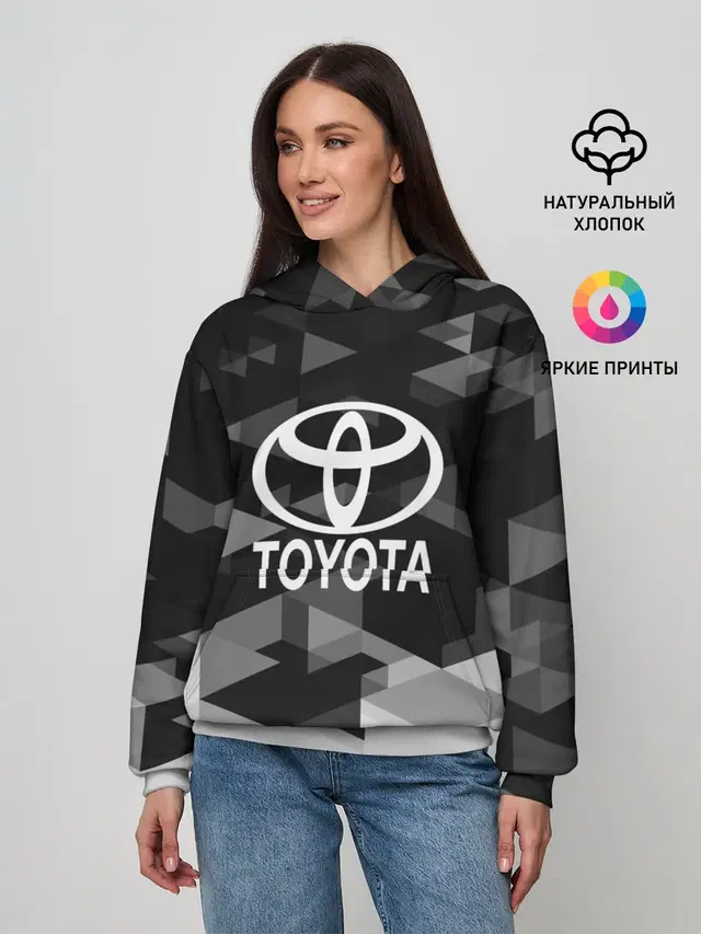 Женское худи с принтом «Тойота — Toyota sport geometry»
