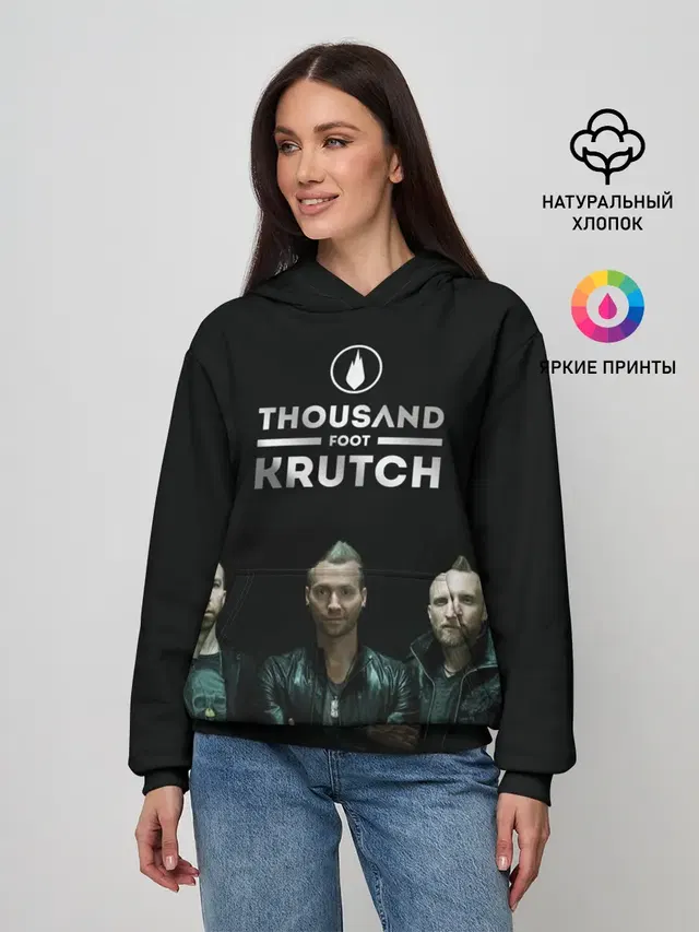 Женское худи с принтом «Thousand Foot Krutch — TFK band»
