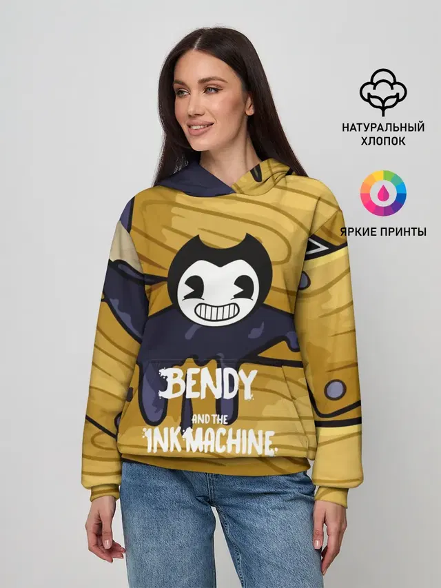 Женское худи с принтом «Bendy and the ink machine»