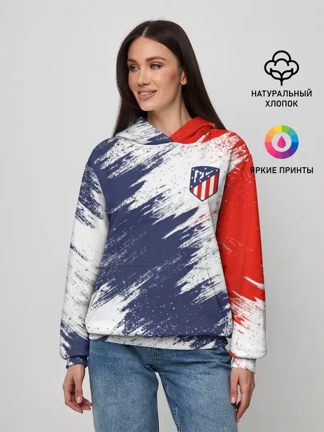 Женское худи с принтом «Atletico Madrid»