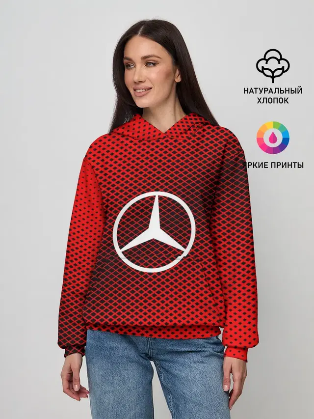Женское худи с принтом «Mercedes-Benz — MERCEDES SPORT»