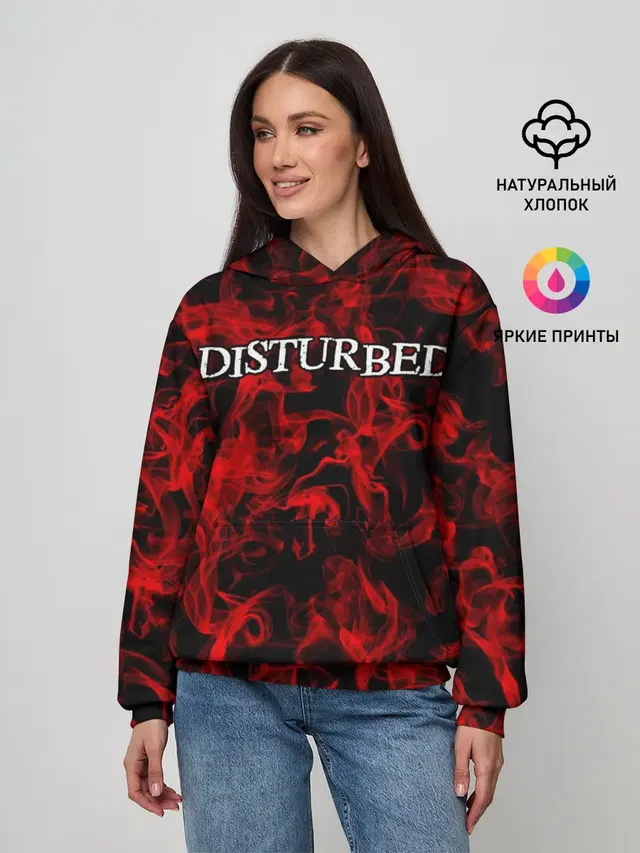 Женское худи с принтом «Disturbed»