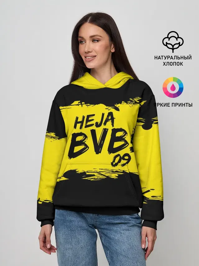 Женское худи с принтом «Borussia Dortmund FC»
