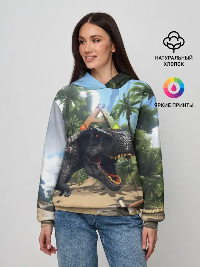 Женское худи с принтом «Ark Survival Evolved»