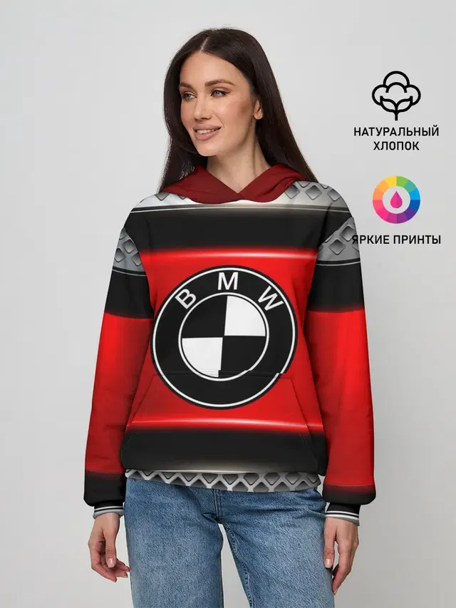 Женское худи с принтом «BMW»