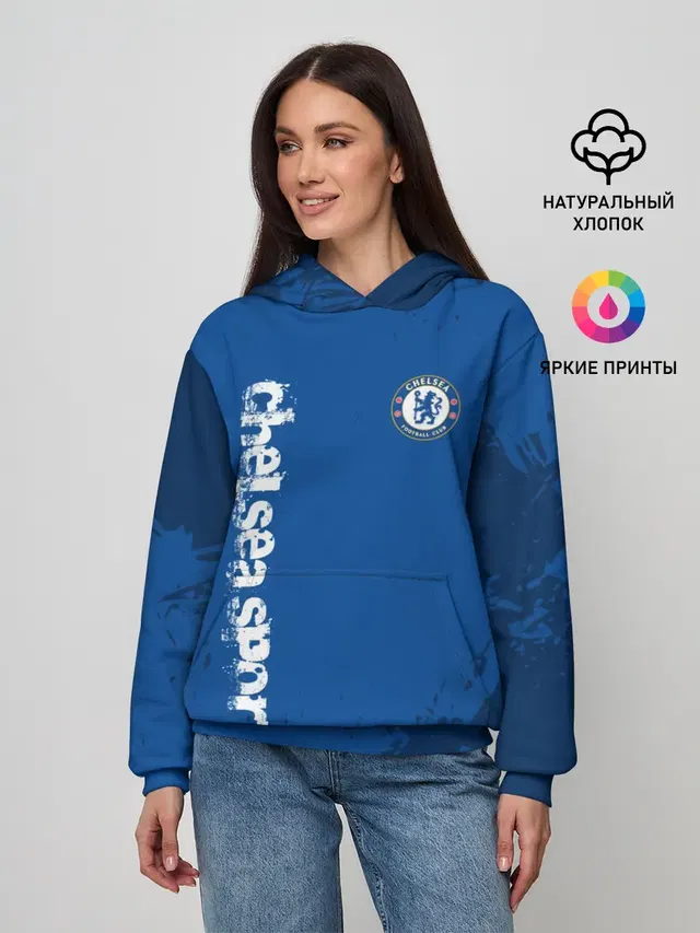 Женское худи с принтом «Grunge — CHELSEA SPORT»