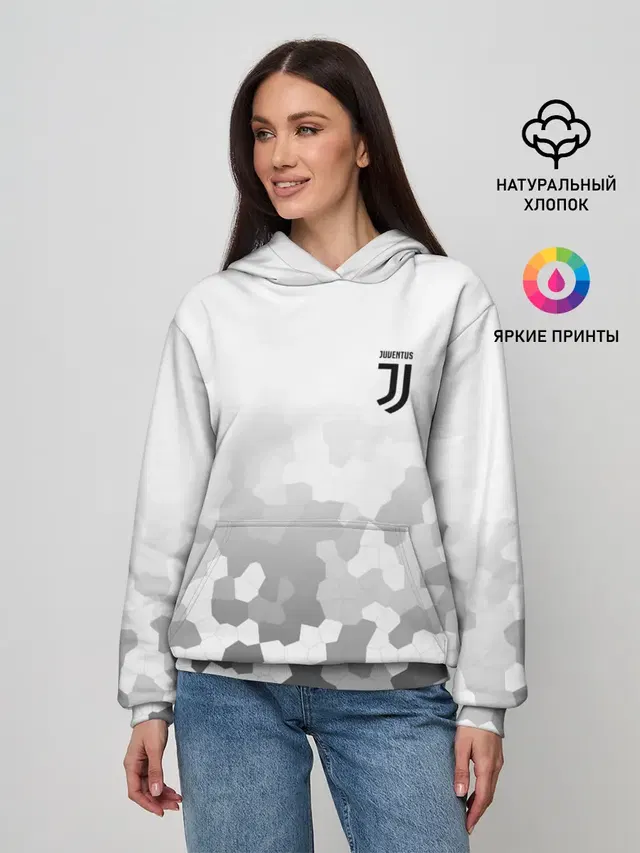 Женское худи с принтом «Ювентус — JUVENTUS SPORT»
