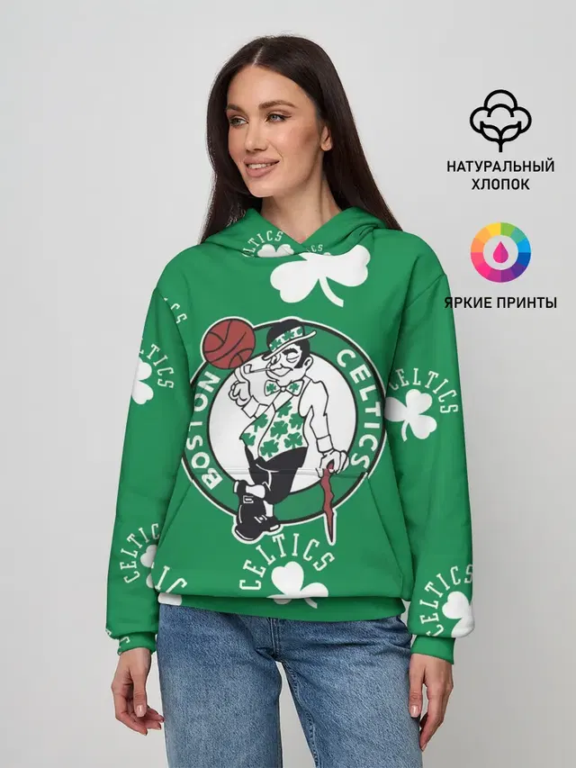 Женское худи с принтом «НБА — Boston celtics, nba»