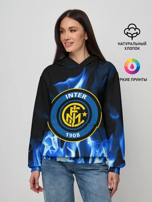 Женское худи с принтом «Blue flame»