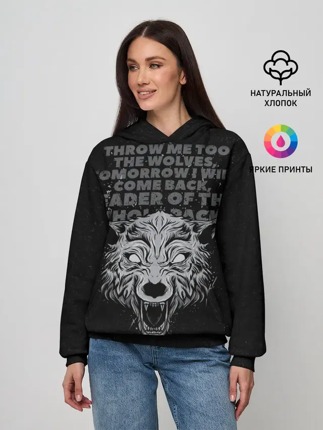 Женское худи с принтом «Wolf»