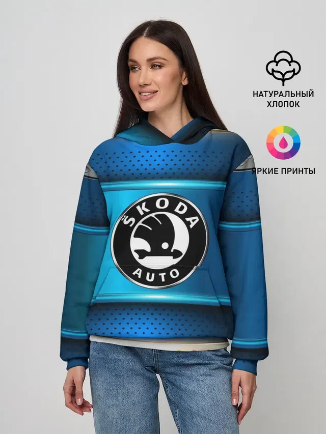 Женское худи с принтом «SKODA sport collection»