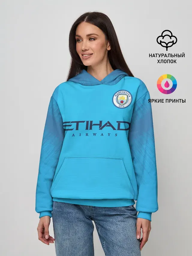 Женское худи с принтом «Манчестер Сити — Man. City 18-19»