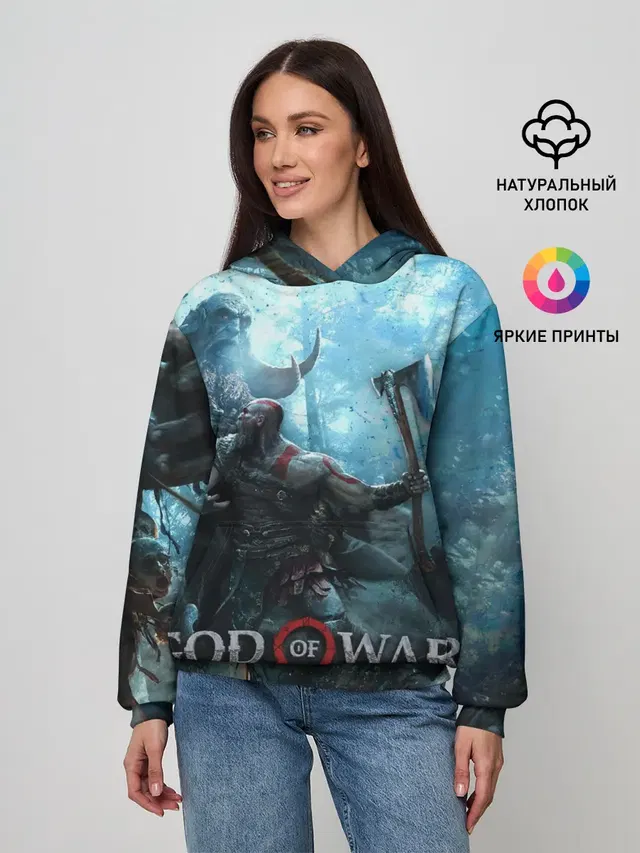 Женское худи с принтом «Kratos»