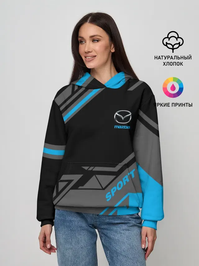 Женское худи с принтом «Mazda — MAZDA SPORT»