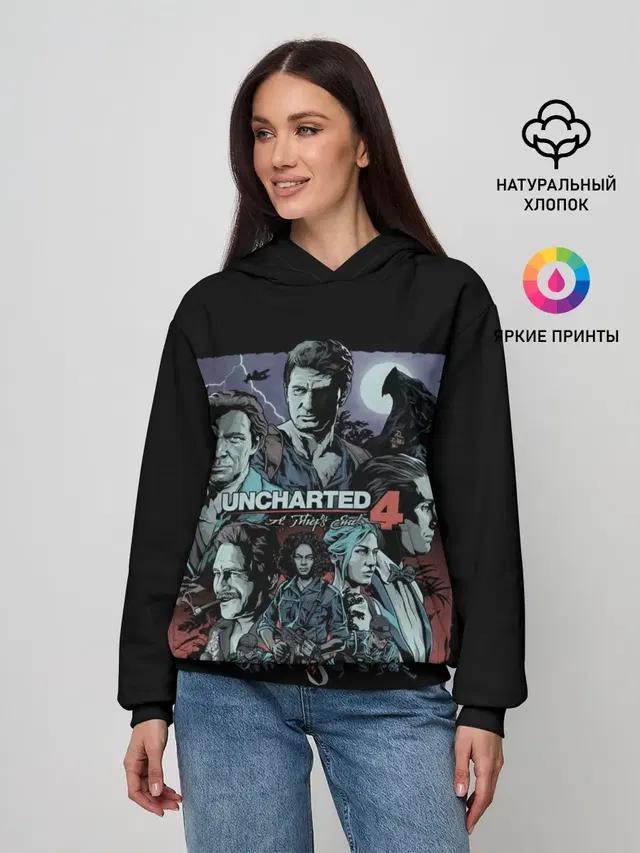 Женское худи с принтом «Uncharted — Uncharted 4»