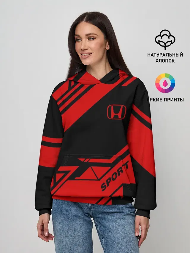 Женское худи с принтом «Honda — HONDA SPORT»