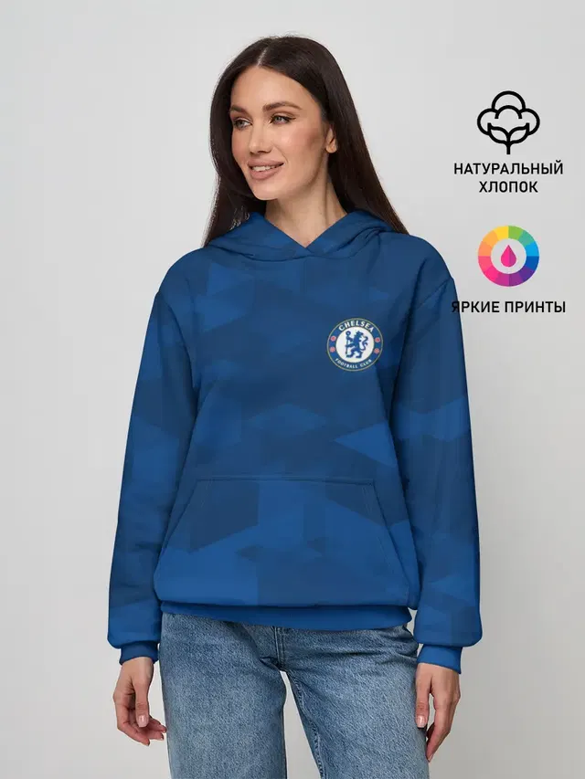 Женское худи с принтом «ФК Челси — CHELSEA SPORT»