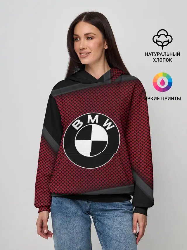 Женское худи с принтом «BMW — BMW SPORT»