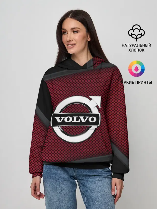 Женское худи с принтом «Volvo — VOLVO SPORT»