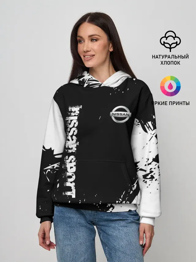 Женское худи с принтом «Nissan — NISSAN SPORT»
