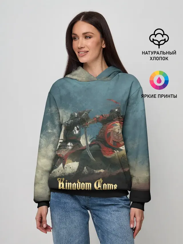 Женское худи с принтом «Kingdom Come: Deliverance — Kingdom fight»