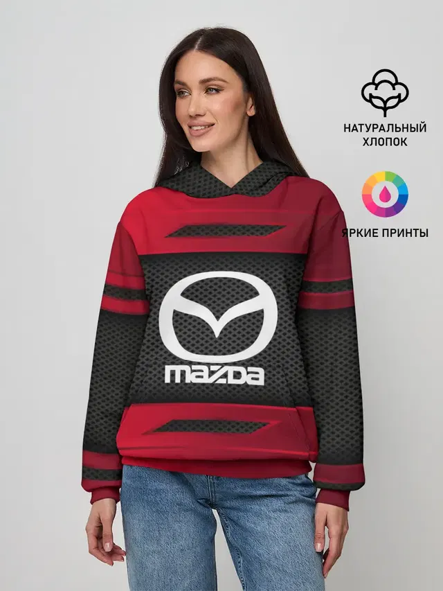 Женское худи с принтом «Mazda — MAZDA SPORT»