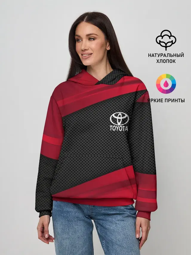 Женское худи с принтом «Тойота — TOYOTA SPORT»