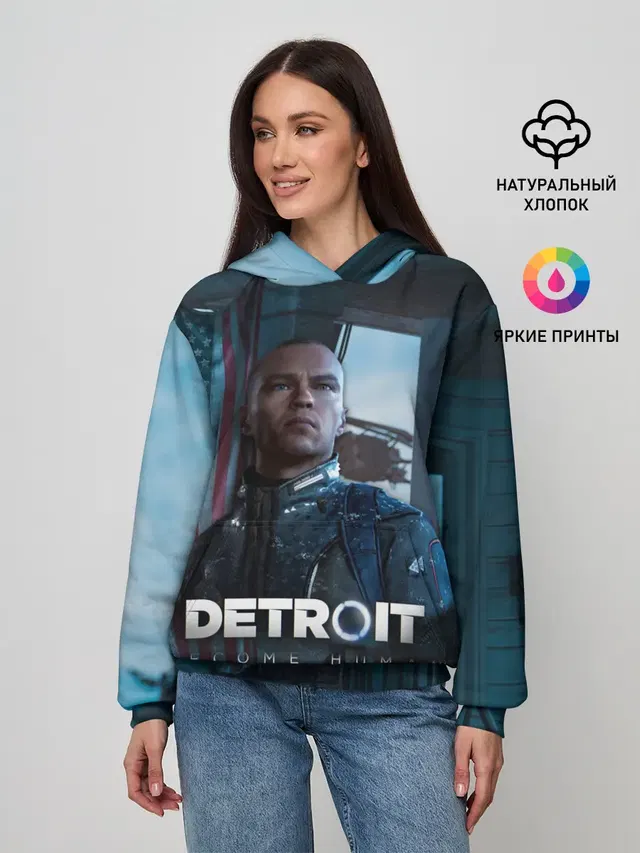 Женское худи с принтом «Detroit: Become Human - Markus»