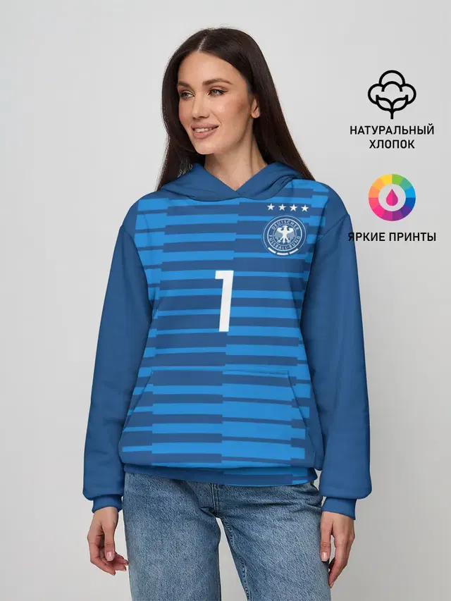 Женское худи с принтом «Сборная Германии — Neuer WC 2018»