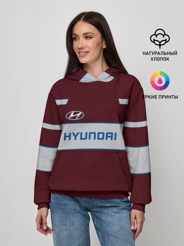Женское худи с принтом «Hyundai»