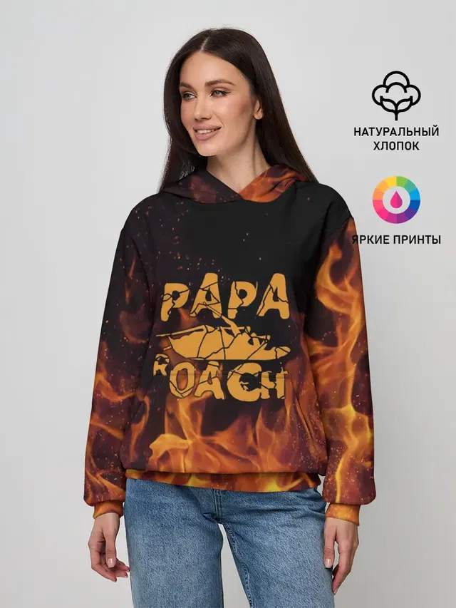 Женское худи с принтом «Papa Roach»