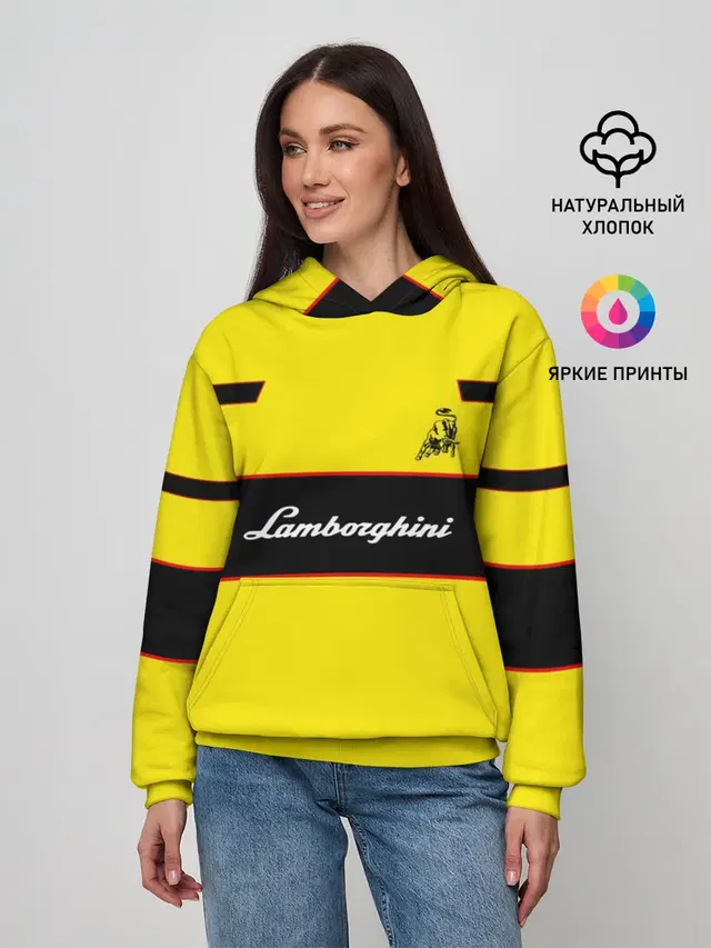 Женское худи с принтом «Lamborghini S.p.A.»