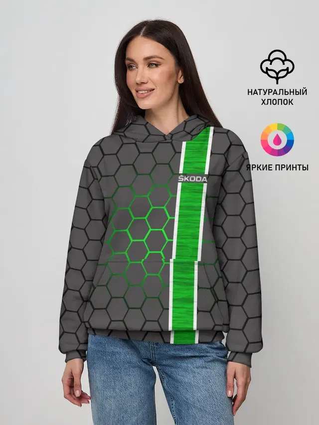 Женское худи с принтом «Skoda»