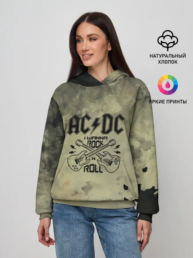 Женское худи с принтом «AC/DC»
