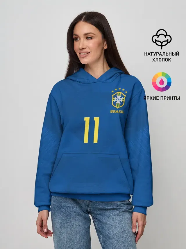 Женское худи с принтом «Coutinho away WC 2018»