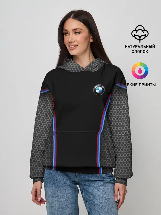 Женское худи с принтом «BMW — BMW Sport»